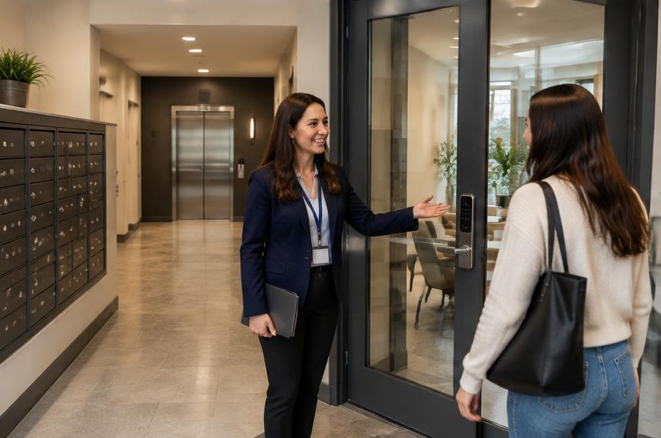 Illustrative smart access for multifamily & living